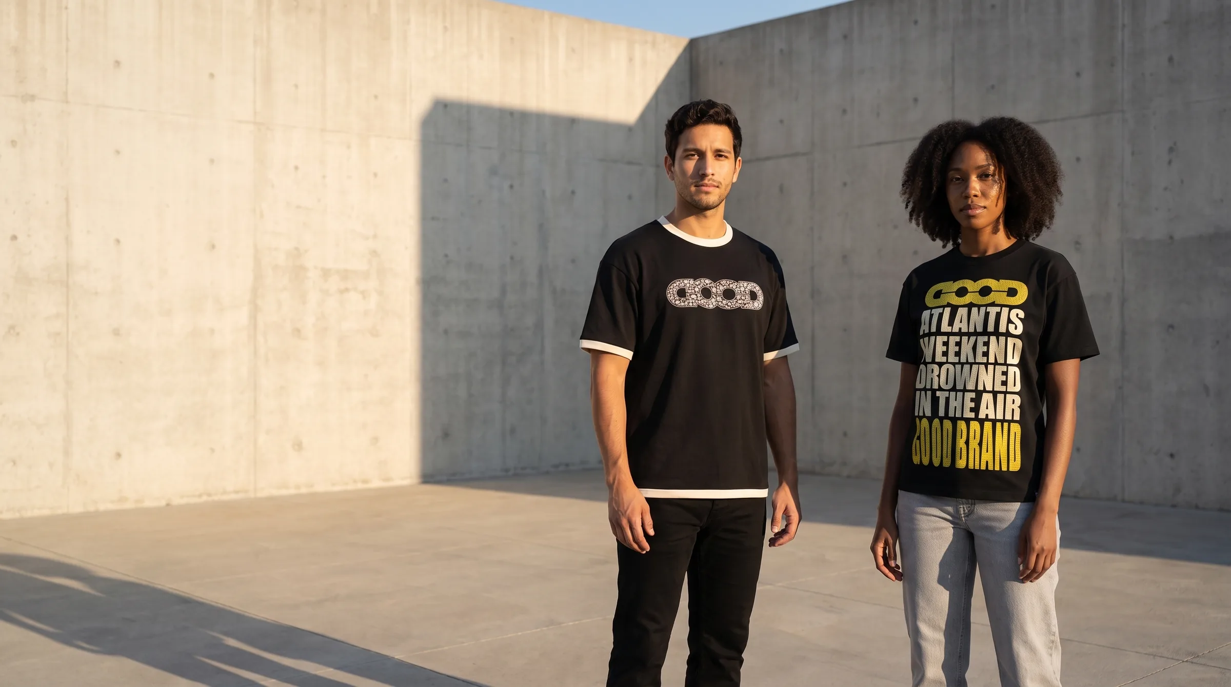 Beaded Globe Tee, Atlantis Slogan Tee