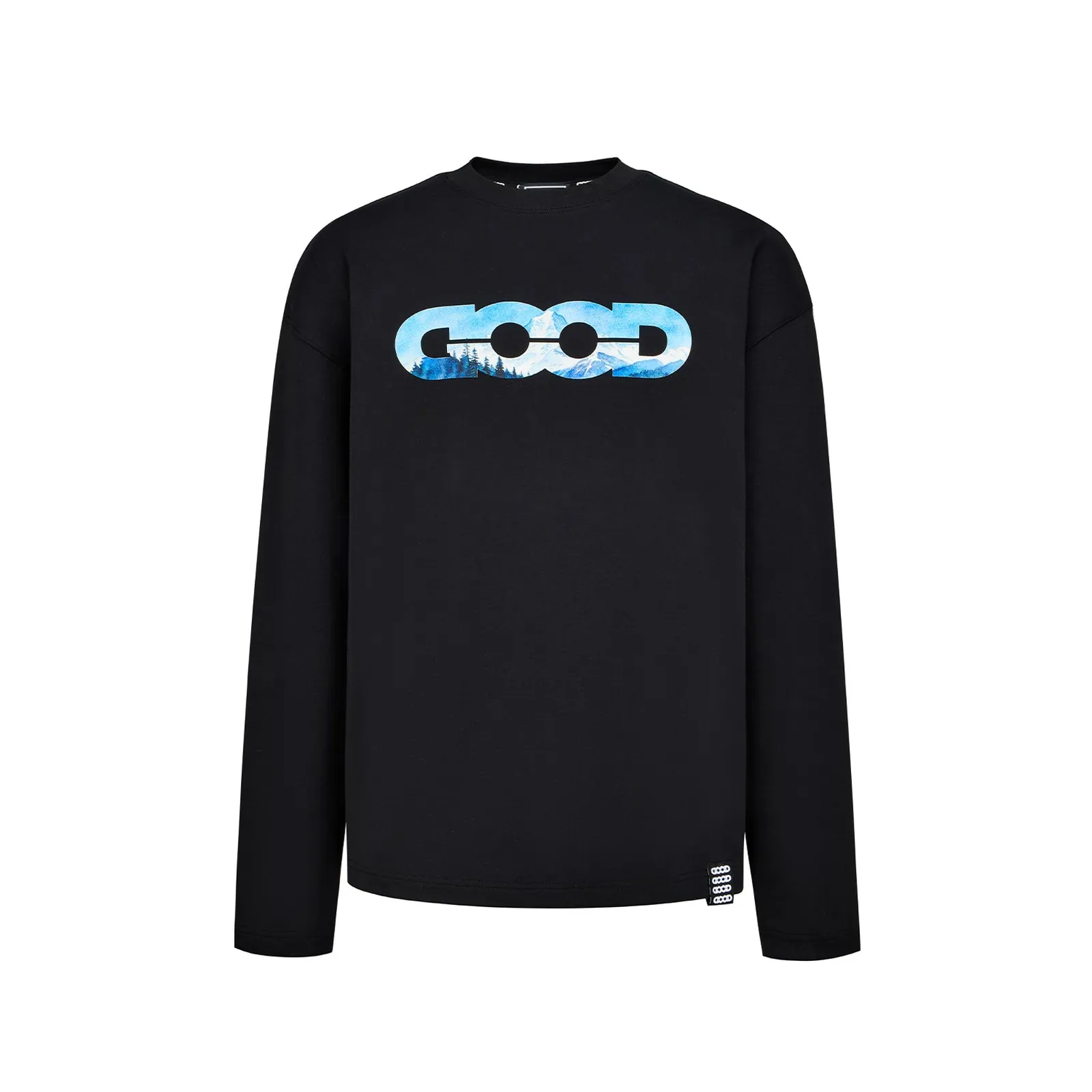 Colorful Snow Mountain Long Sleeve — Negro