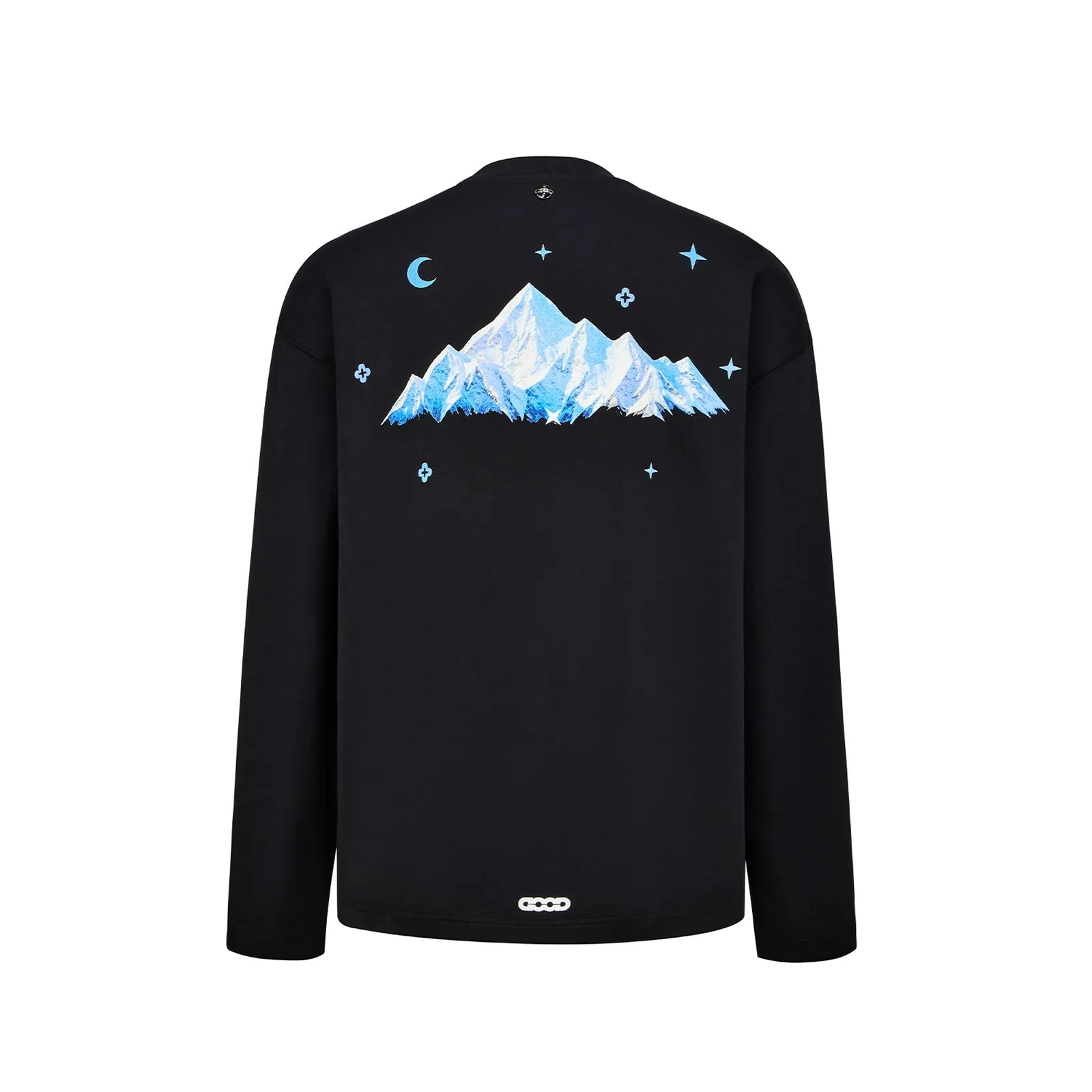 Colorful Snow Mountain Long Sleeve — Negro, vista posterior