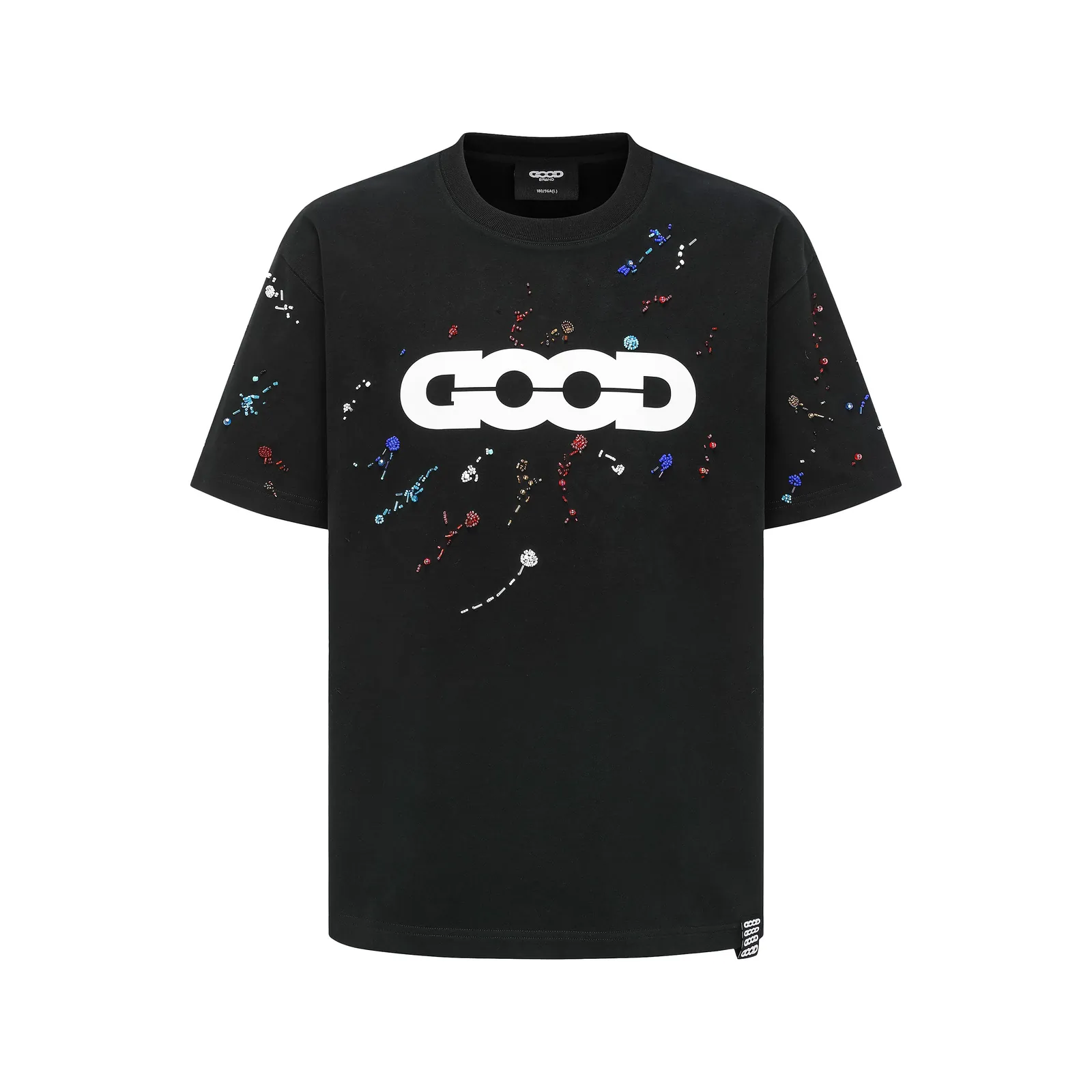 Rainbow Candy Beads Tee — Negro