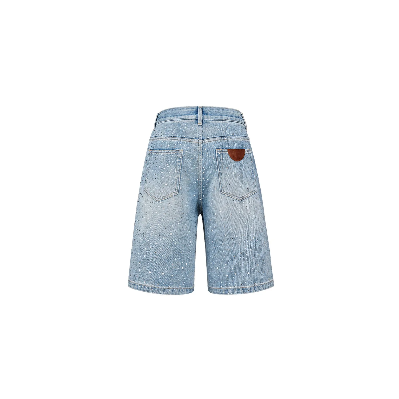 Rhinestone Wash Shorts — Celeste, detalle